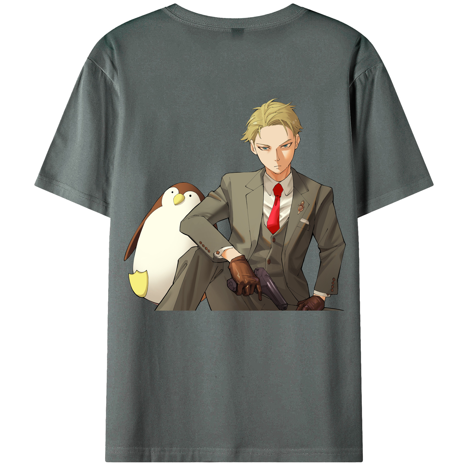 （画像用） SPY×FAMILY间谍家家酒 綿100％ メンズ半袖Tシャツ（バックプリント） 通気性